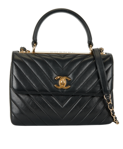 Small Trendy CC Chevron, Lambskin, Blk, 28318224 (2019), B/AC, 2*